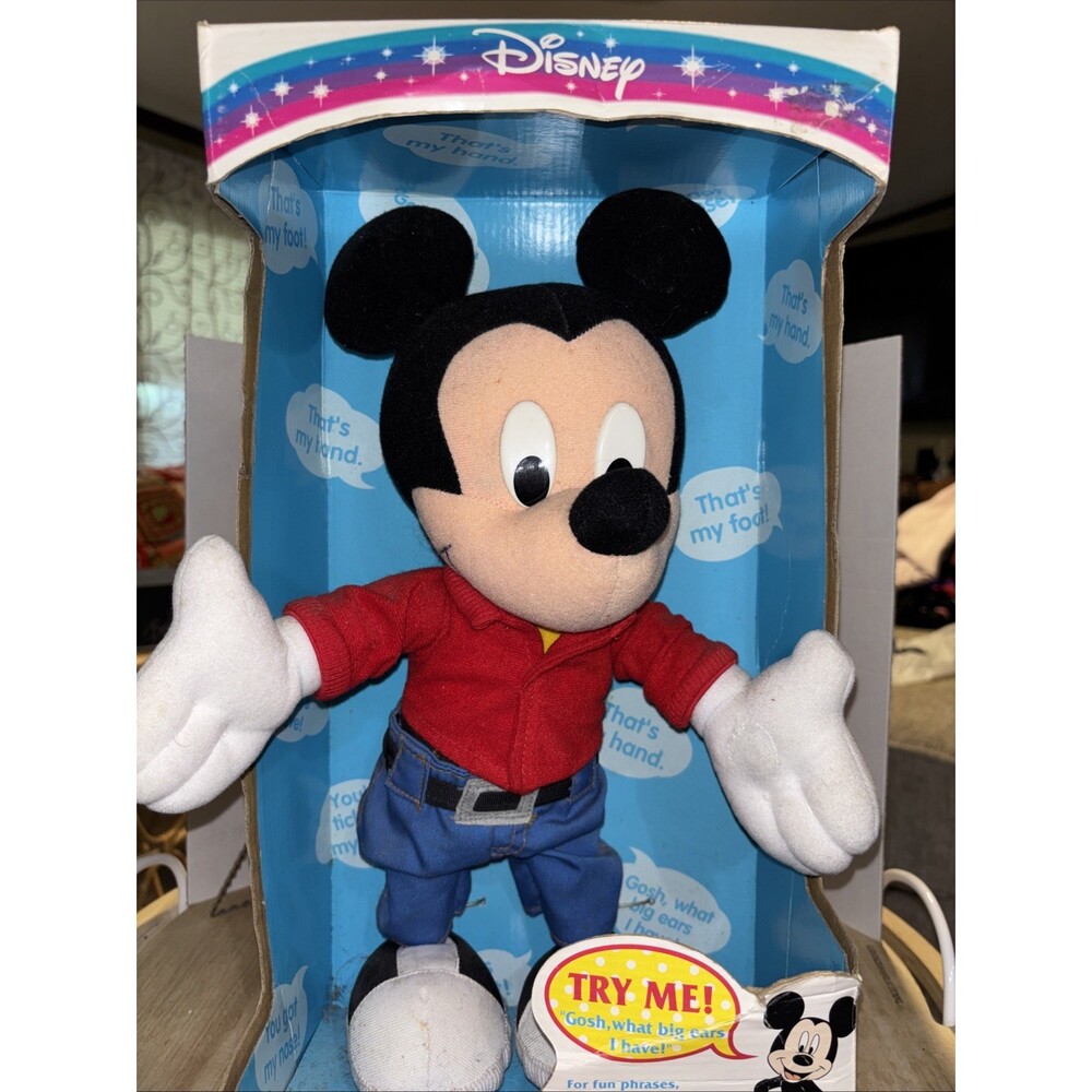 Vintage Mattel Disney Learnin' With Mickey Talking Plush Learning Body Parts